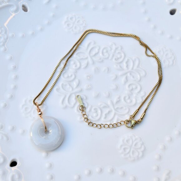 Jadeite Peace Buckle Necklace - Jade jewelry - Style 1 2 4 - Picture 5 of 9